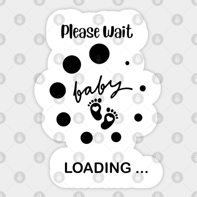 Baby Loading, Please Wait Funny Pregnancy Announcement for Expecting Parents, Baby Shower Gift, Mother's Day Sticker by Motistry